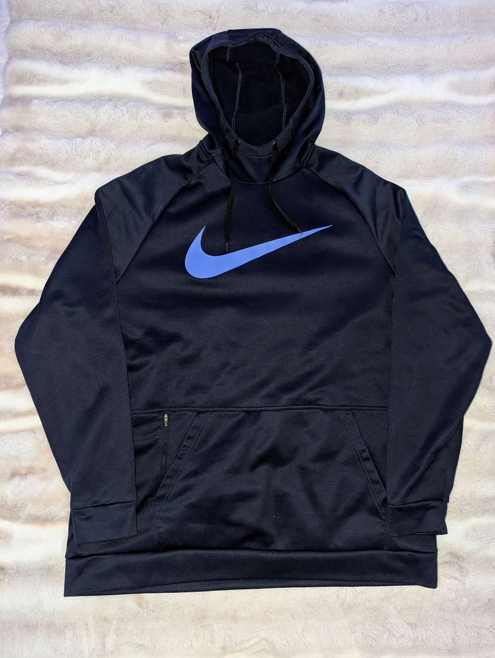 Nike Therma-Fit Hoodie | XXL Tall | Black with Blue Swoosh | Pullover